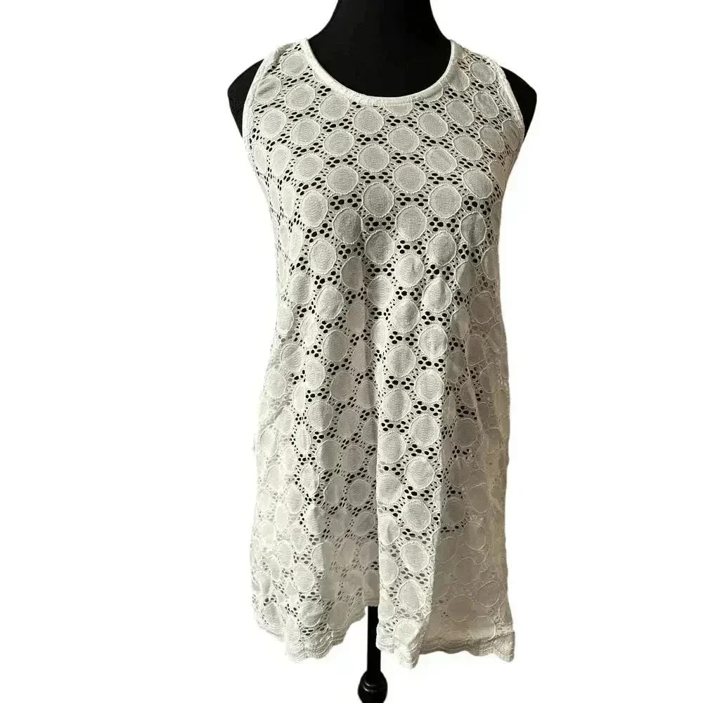 J. Valdi White Swim Tank Cover up Size Sm